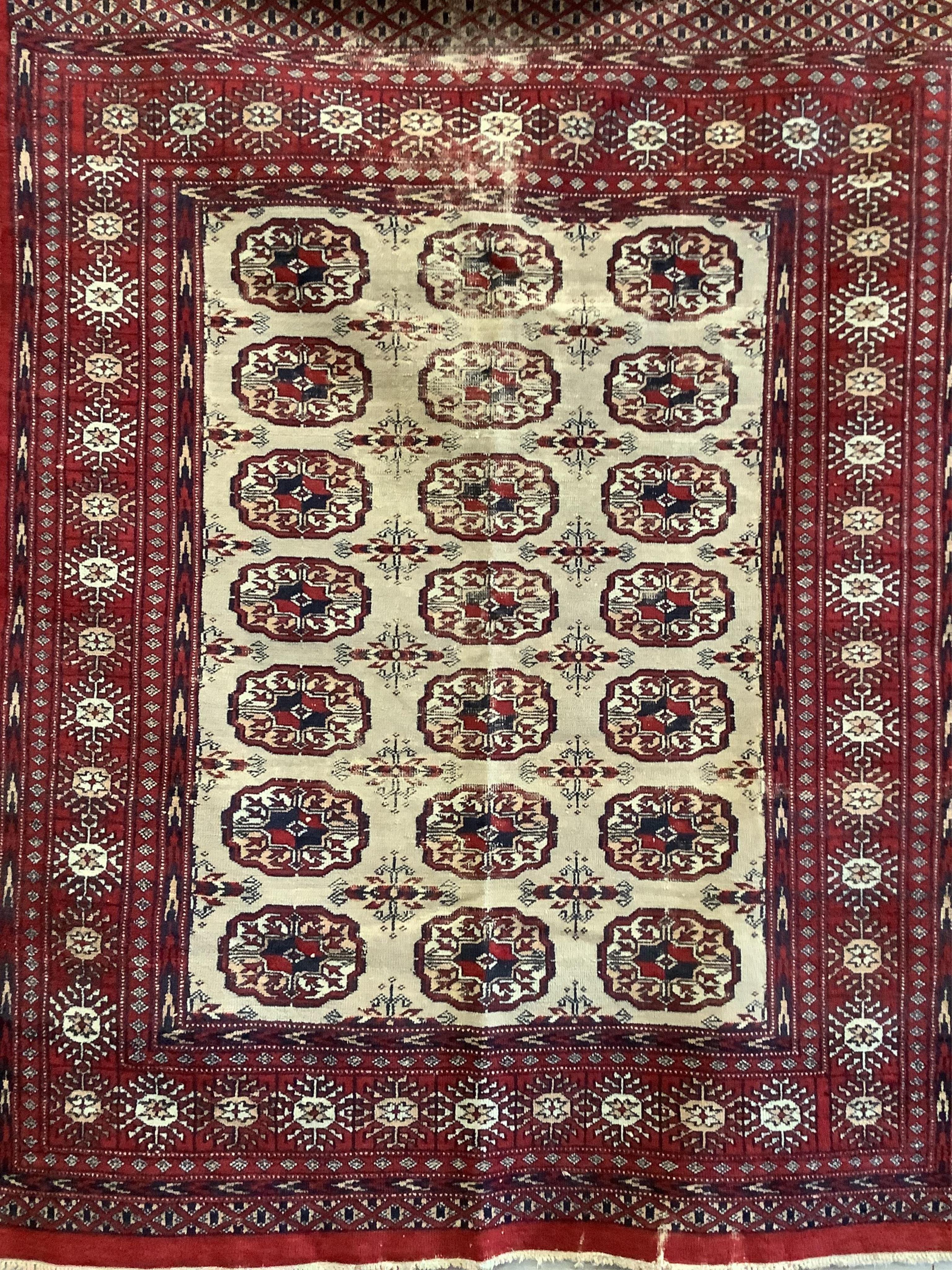 Two Bokhara rugs, larger 182 x 125cm. Condition - fair to poor